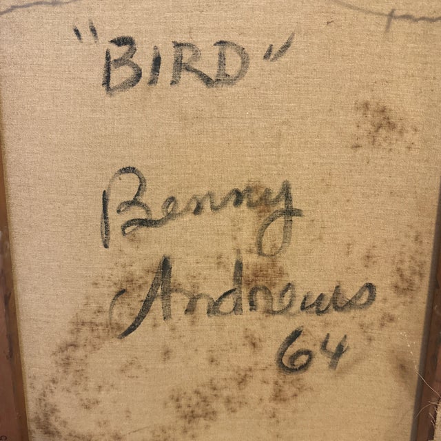 Figurative "The Bird" Painting by Benny Andrews (1930-2006) For Sale - Image 3 of 3