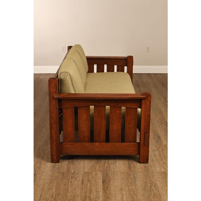 Custom Quality Mission Style Oak Settle Sofa For Sale - Image 18 of 18