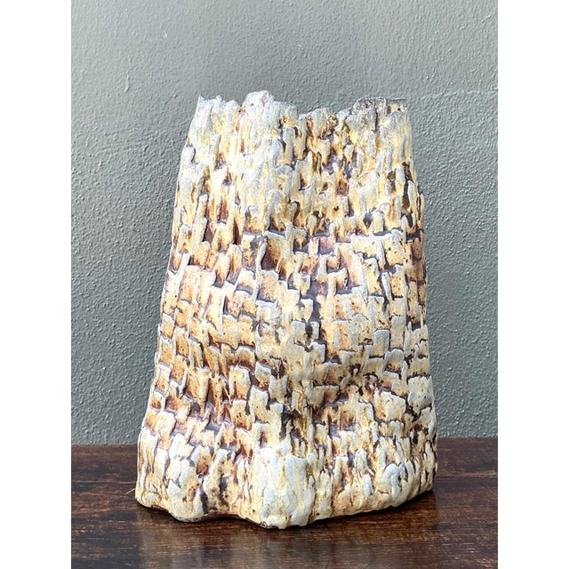 Handcrafted Textured Ceramic Vase For Sale - Image 9 of 18