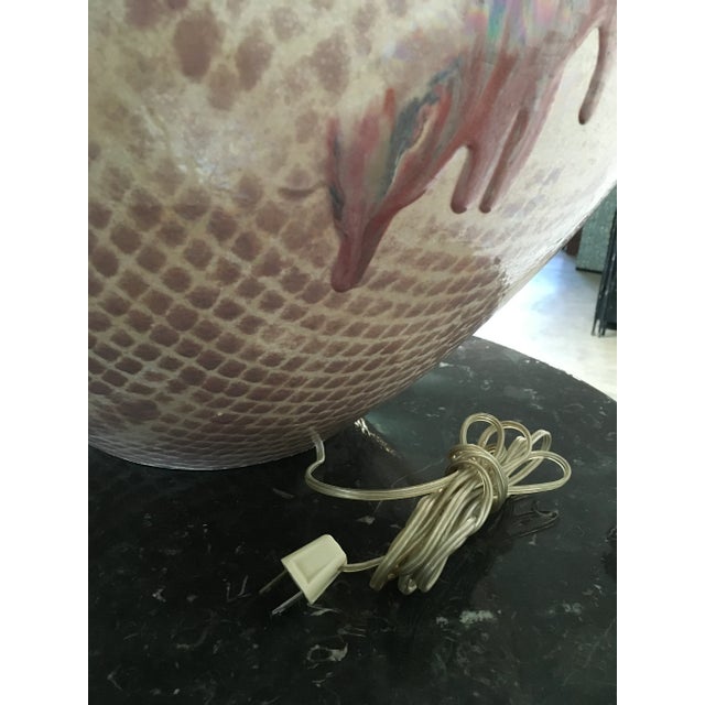 Vintage Sculptural Post Modern Drip Glaze Ceramic Lamp For Sale In Los Angeles - Image 6 of 12