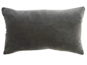 FirmaMenta Italian Solid Gray Velvet Lumbar Pillow