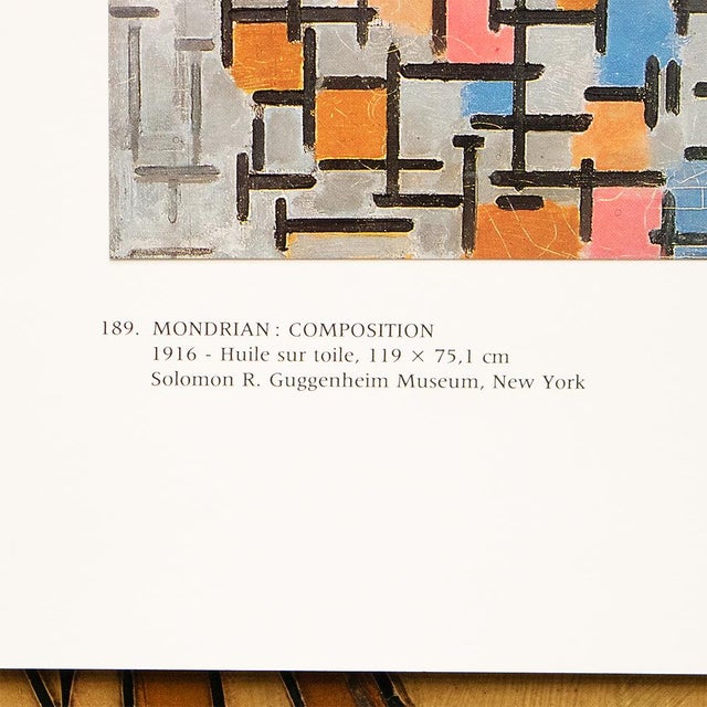 1990s 1991 After Piet Mondrian "Composition (1916)", Full-Color Parisian Print For Sale - Image 5 of 8