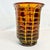 Hollywood Regency 1970s Vintage Boho Chic Italian Style Blown Glass Vase With Opaque Grid Design Encased For Sale - Image 3 of 11