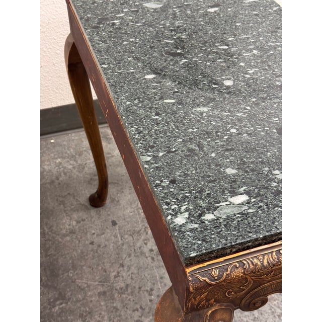 Italian Italian Carved Giltwood Console Table + Marble Top, 19th Century For Sale - Image 3 of 12