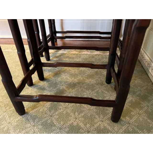 Late 19th Century Late 19th Century Antique Chinese Nesting Tables - Set of 4 For Sale - Image 5 of 9