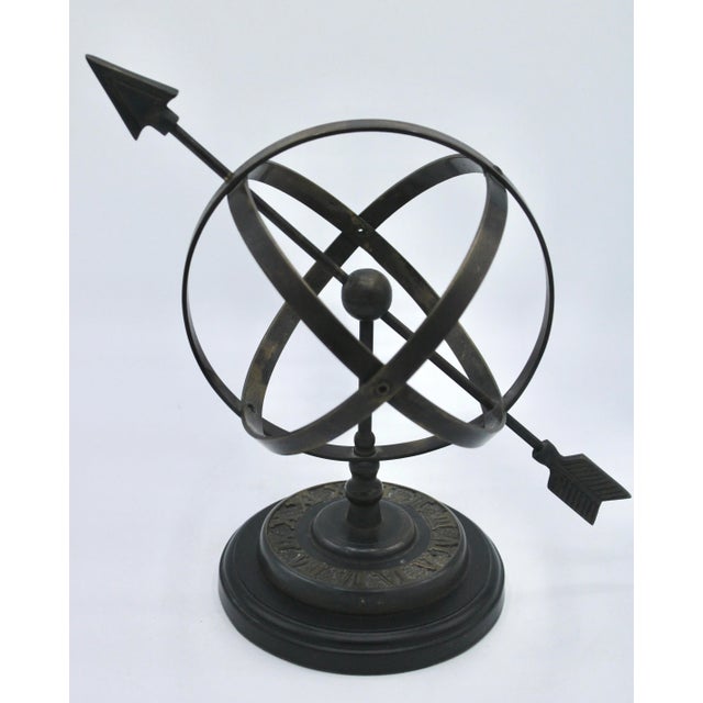 Vintage Metal Armillary Globe For Sale - Image 4 of 11