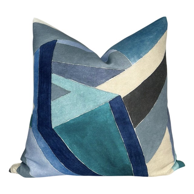 Roulade Pillow Cover in Blue, 22x22 Pillow For Sale