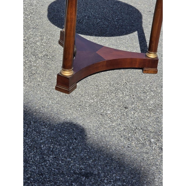 21st Century French Empire Plum Mahogany Round Table. For Sale - Image 15 of 16