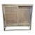Natural Wood & Rattan Sliding Door Cabinet With Brass Base For Sale