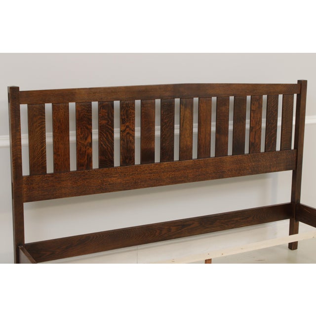 Stickley Stickley King Size Mission Oak Arts & Crafts Bed For Sale - Image 4 of 15