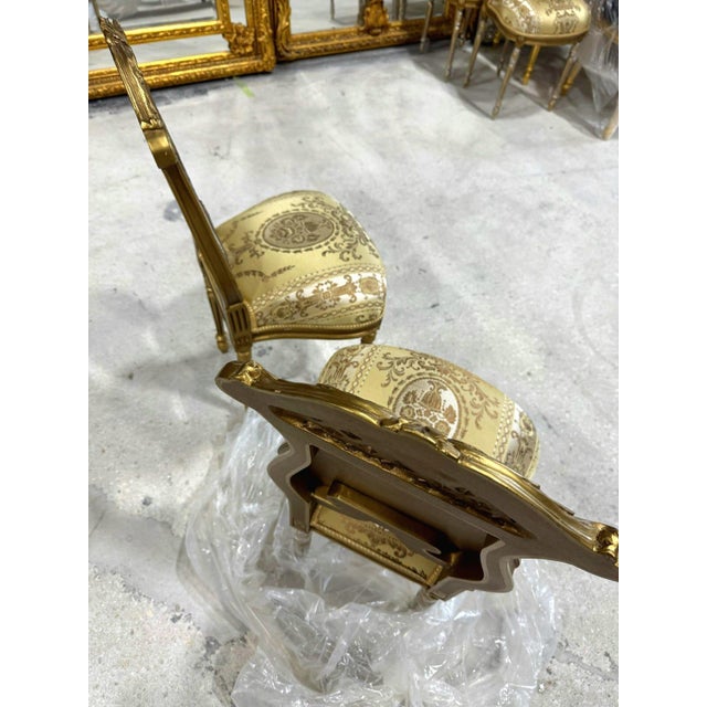 Rococo French Rococo Gold Accent Chair With Lady Portrait Set of 2 For Sale - Image 3 of 9