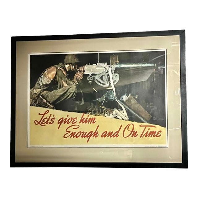 Original Norman Rockwell Let's Give Him Enough and on Time 1942 Ww2 Large Poster For Sale