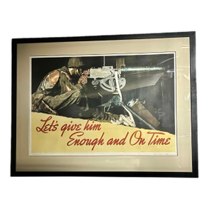 Original Norman Rockwell Let's Give Him Enough and on Time 1942 Ww2 Large Poster