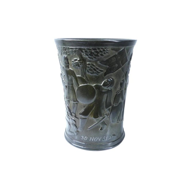 Relief Vase 2337 in Disco Metal by Just Andersen, Denmark, 1940s For Sale - Image 9 of 9