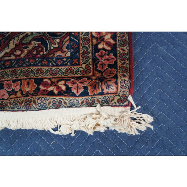 Vintage Oriental Geometric Floral Medallion Red Area Rug Mat Traditional 3 X 5' For Sale - Image 6 of 13