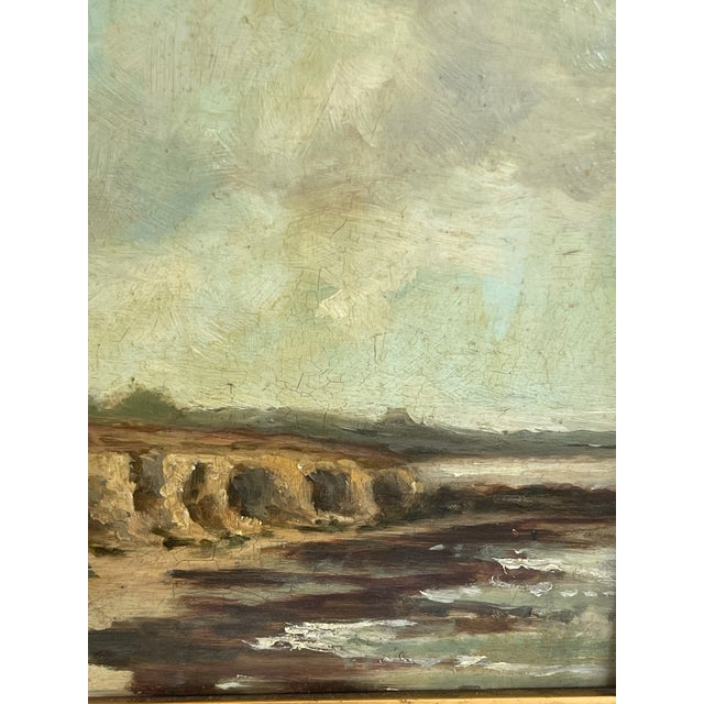 August Hagborg (Swedish, 1852–1921) – Late 19th Century French Coastal Oil Study in Barbizon Gilt Frame For Sale - Image 4 of 5