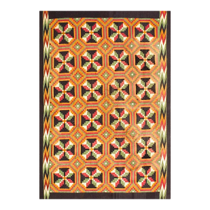 1930s Multicolor Diamond Antique Mexican Zapotec Navajo Rug 3' 3" X 4' 10" Flatweave Wool Carpet