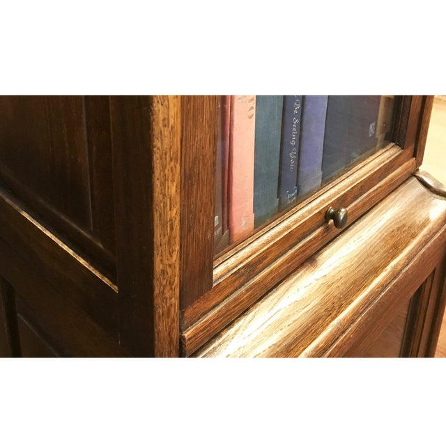 Crafters and Weavers Mission Narrow Barrister Bookcase Beveled Glass