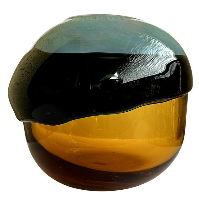 Mid-Century Modern Late 20th Century Sculptural Multicolor Handblown Art Glass Vase – Murano Style For Sale - Image 3 of 12