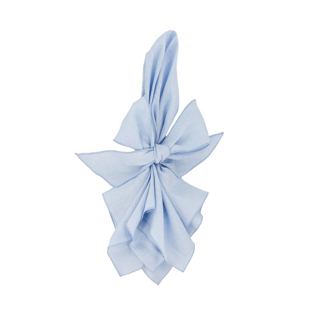 Not Yet Made - Made To Order Blue Linen Napkins, Set of 4 For Sale - Image 5 of 6