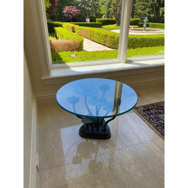 Round glass top with Iron base Table For Sale - Image 12 of 12