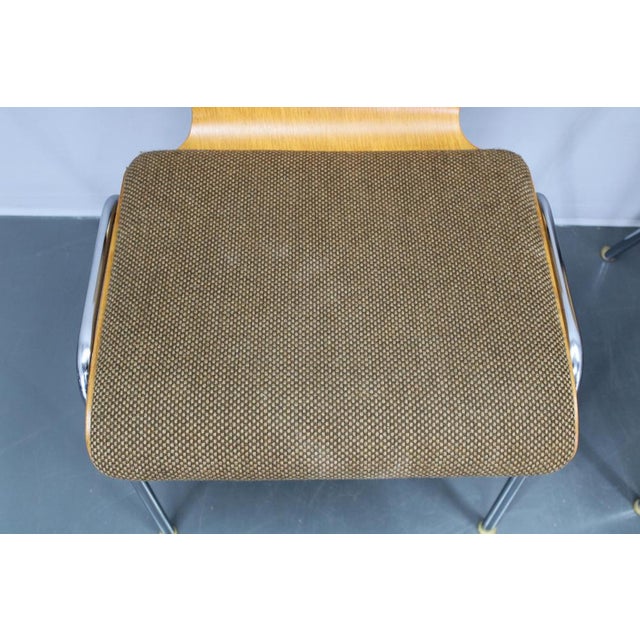 Plywood Chairs with Fabric Upholstery, Germany, 1970s, Set of 4 For Sale - Image 6 of 18