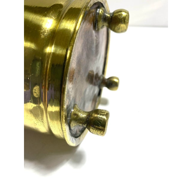 1960s Brass Lidded Jar – Etched Floral Brass Tobacco or Trinket Jar For Sale In Louisville - Image 6 of 8