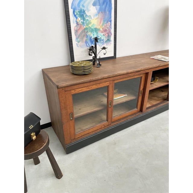 Oak Sideboard with Glass Doors, 1950s For Sale - Image 12 of 18