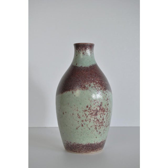 Danish Vase in Oxblood Red & Green Glaze from Michael Andersen, 1930s For Sale - Image 11 of 11