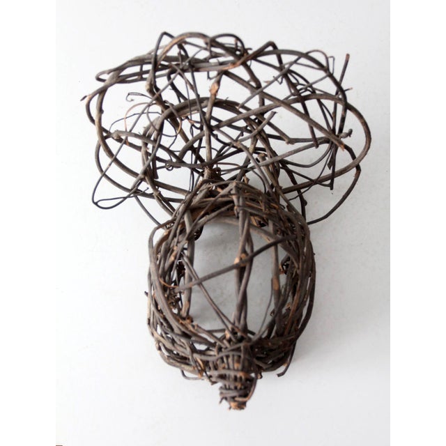 Brown Vintage Woven Grapevine Turkey Folk Art Sculpture For Sale - Image 8 of 14