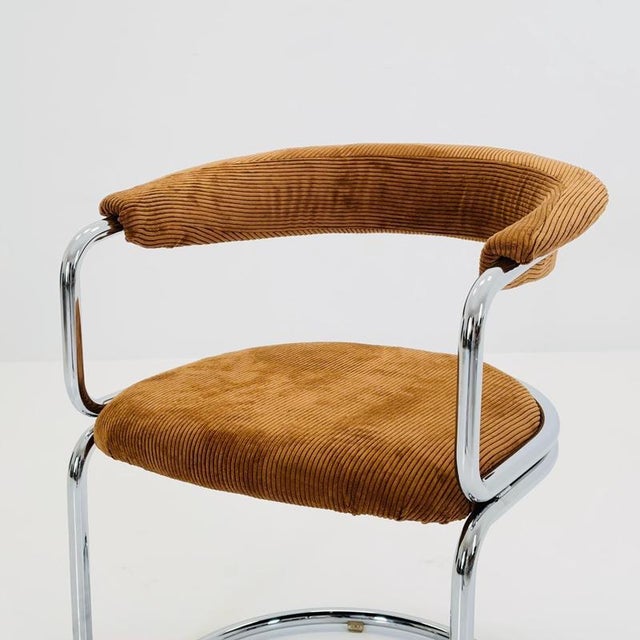 Mid-Century Modern Cognac Velvet Dining Chair by Giotto Stoppino, Italy, 1970s For Sale - Image 12 of 18