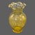 Mid-Century Modern Vintage Amber Yellow Hand Blown Glass Ruffled Rim Vase 10.5'' Tall For Sale - Image 3 of 7