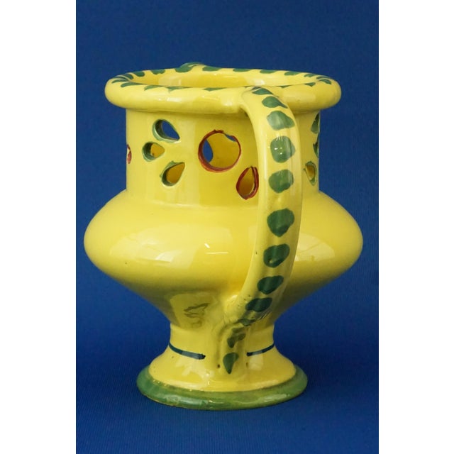 Majolica Ceramic Drink if You Can Jug Vase from Cooperativa Ceramica Imola, Italy, 1920s For Sale - Image 6 of 16