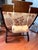 Asian Vintage Wooden Armchair With Botanical Upholstery For Sale - Image 3 of 7