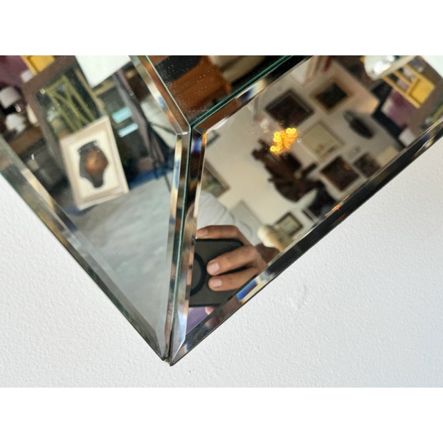 Large Vintage Hollywood Regency Style Beveled Glass Wall Mirror/ Sold For Sale - Image 11 of 12