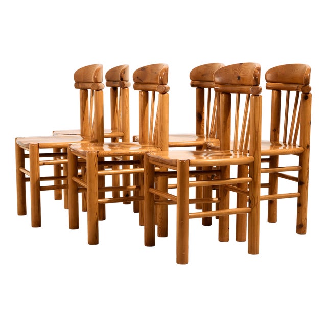 Pine Dining Chairs by Rainer Daumiller, Set of 6 For Sale