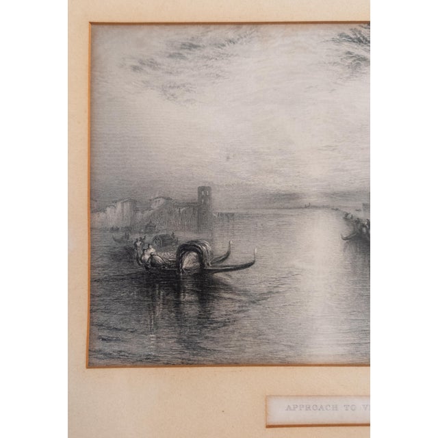 Glass 19th Century English Steel Engraving After "Approach to Venice" by JMW Turner For Sale - Image 7 of 16