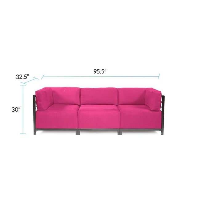 Textile Axis 3pc Sectional Regency Fuchsia Titanium Frame For Sale - Image 7 of 7
