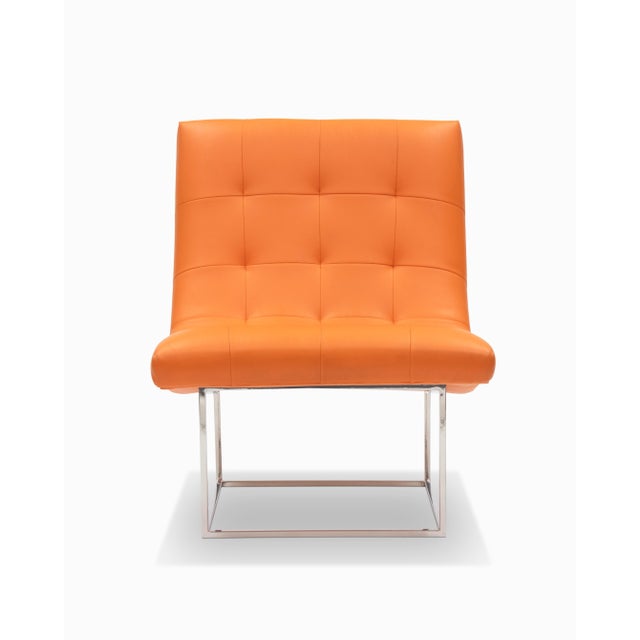 Metal Pair of Vintage Mid Century Scoop Chairs by Milo Baughman For Sale - Image 7 of 11