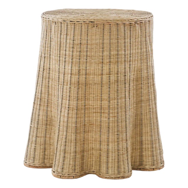 Matthew Izzo Home Rattan Context Round Side Table For Sale