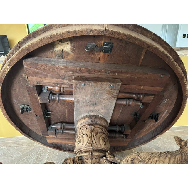 French Oak Hunting Centre Table, 1850s For Sale - Image 10 of 18