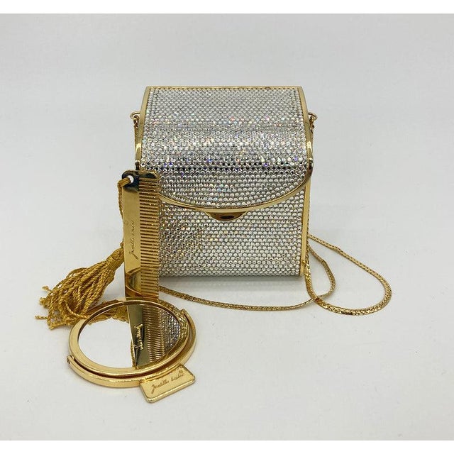 Vintage Judith Leiber Top Flap Crystal Shoulder Bag Minaudiere For Sale - Image 9 of 9