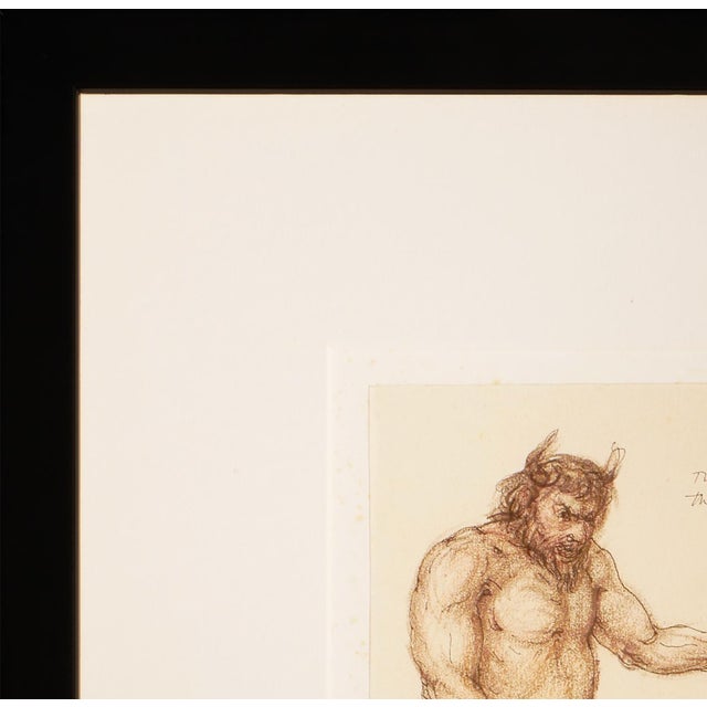 Late 20th Century Robert Levers Modern Realistic Sepia Toned Ink Drawing Study of Nude Male and Female Figures, 1985 For Sale - Image 5 of 11