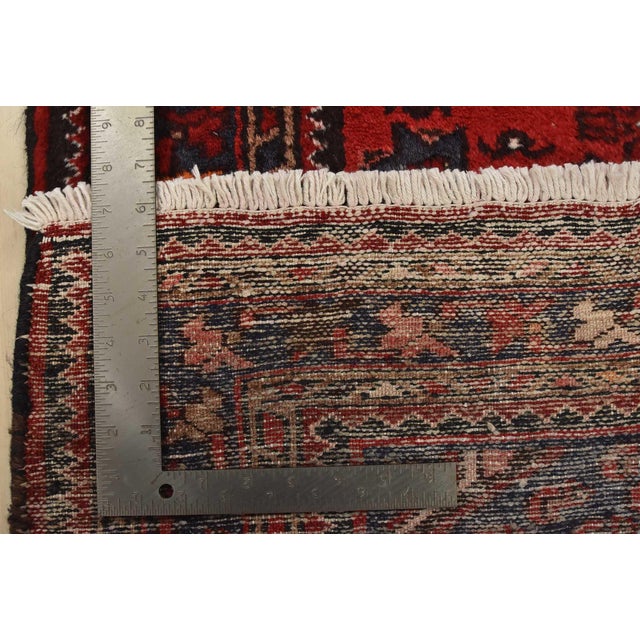 Zanjan Runner 3’4” X 10′ Red Wool Vintage Tribal Hand-Knotted Oriental Rug For Sale - Image 15 of 15