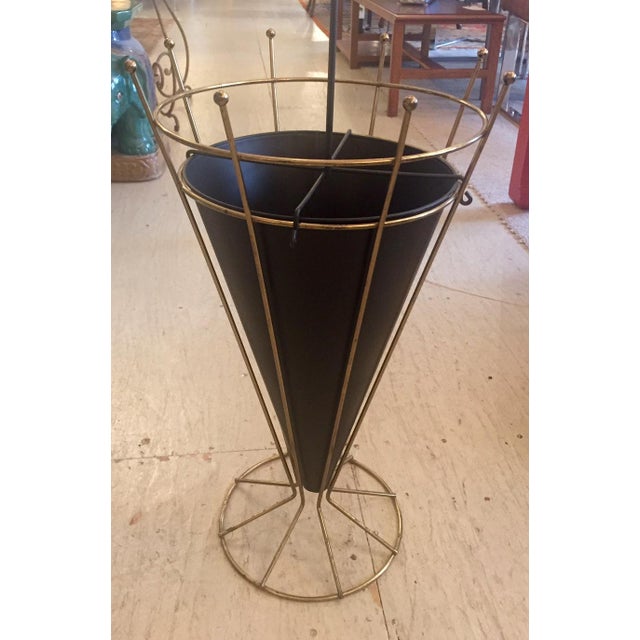 MidCentury Metal & Brass Umbrella Stand Chairish