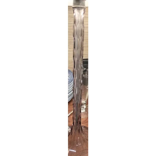 Early 20th Century Art Deco French Crystal Cut Glass Lamps in a Lavender Amethyst Color For Sale - Image 5 of 7