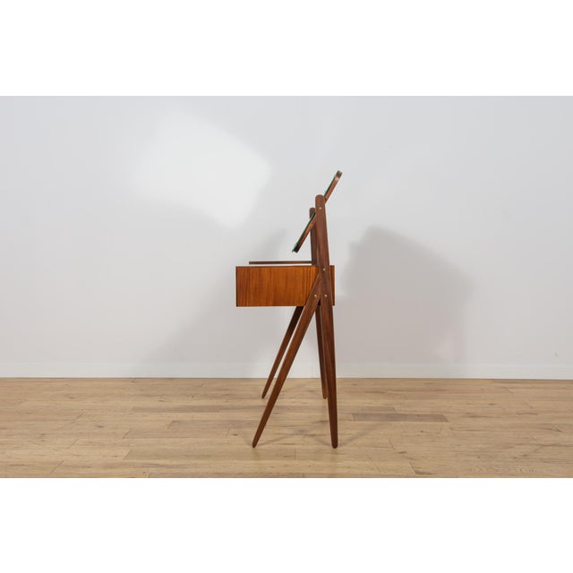Wood Mid-Century Modern Teak Dressing Table with Mirror by Arne Vodder for Ølholm Møbelfabrik, Denmark, 1960s For Sale - Image 7 of 13