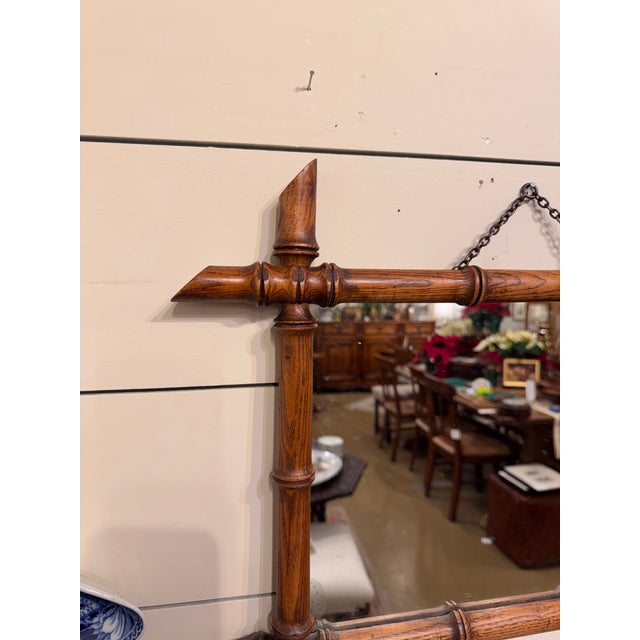 19th Century Faux Bamboo Mirror For Sale - Image 4 of 6