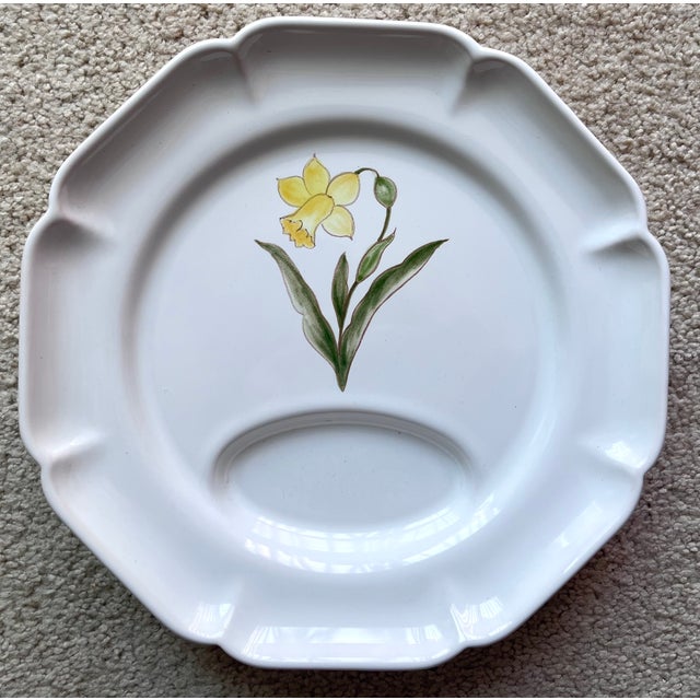 Ceramic Motton Gien French Faience Asparagus Plates-Set 6 For Sale - Image 7 of 14
