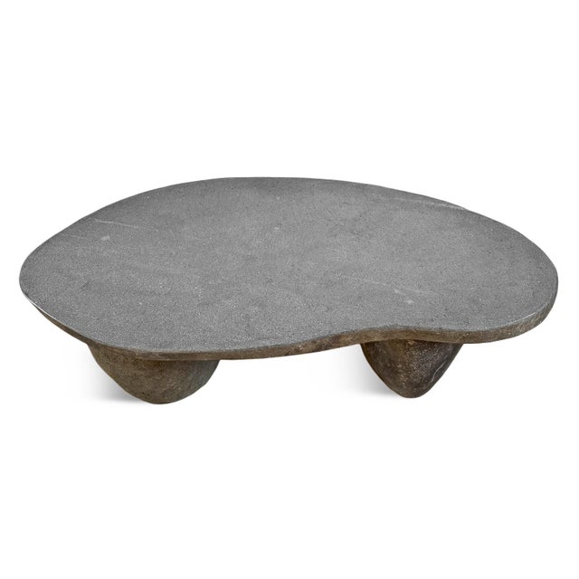 Gray Stone Boulder Organic Modern Outdoor Bench / Coffee Table For Sale - Image 8 of 8